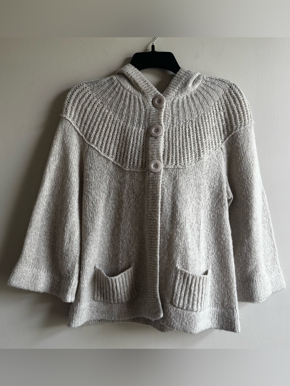 Y2K dELiA*s Neutral Cream Hooded Button Cardigan Sweater